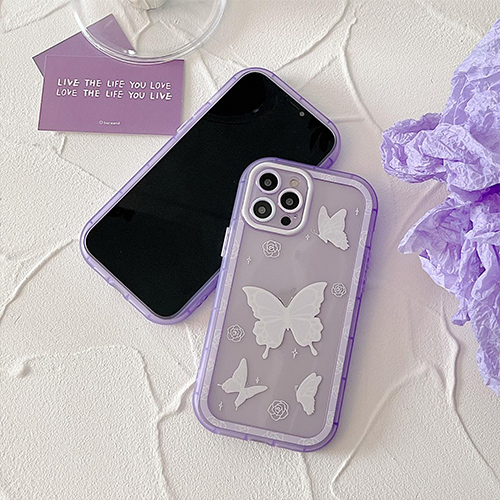 Funda para móvil con mariposas pintadas